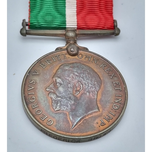 279 - A British War Medal and Mercantile Marine War Medal Pair - Named to Frederick Brown. Brown was a don... 