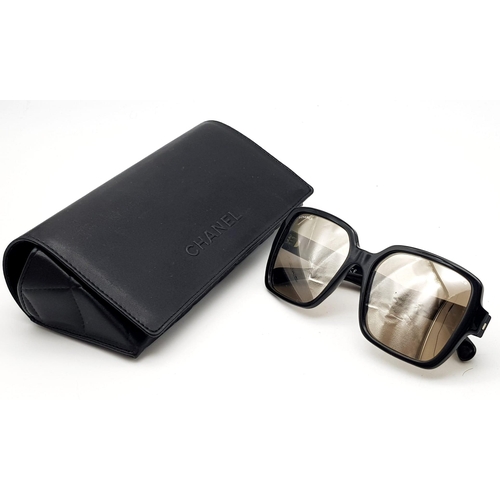 345 - A Pair of Mirrored Chanel Sunglasses in Original Case.