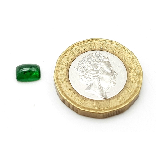 438 - 1.13ct Natural Tsavorite. Cushion Cabochon IGLI&I certified.