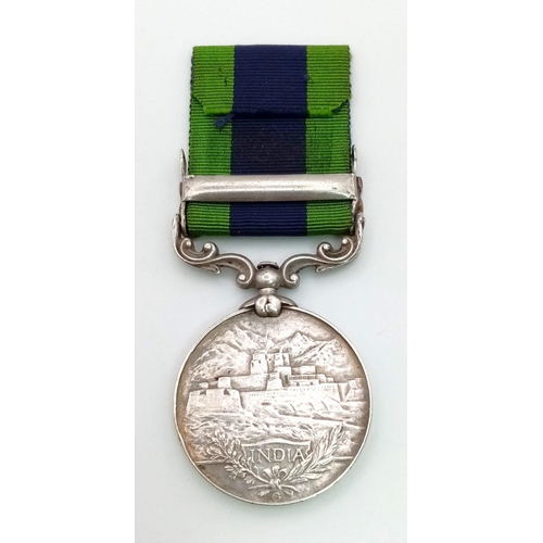 454 - An India General Secretary Medal 1908 with Clasp - AFGHANISTAN NWF 1919. Named to 116 Sepoy Shankar ... 