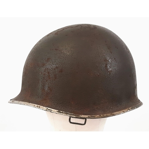 151 - WW2 US 8th Infantry Division Swivel Bale M1 Helmet with Westinghouse Liner.