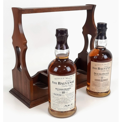 375 - Two Bottles of Balvenie Single Malt Whisky. A 10 year old founder's reserve and a 12 year old double... 