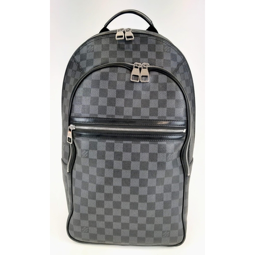 66 - A Louis Vuitton Checked Canvas and Leather Back Pack. Three outer zipped pockets. Excellent conditio... 