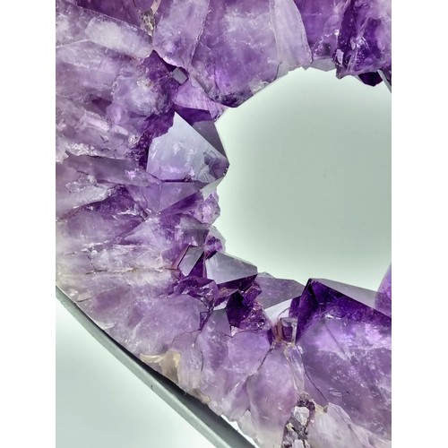 100 - A never seen before, truly magnificent AMETHYST specimen. Heart shaped, geode slice from Ametista do... 