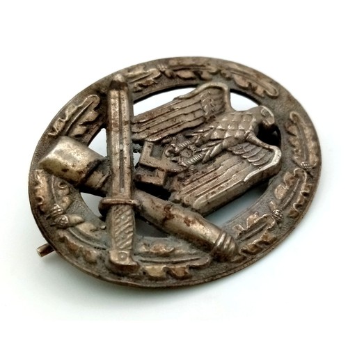 223 - WW2 German General Assault Badge. Solid Back LDO Marked 20.