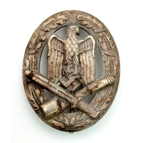 223 - WW2 German General Assault Badge. Solid Back LDO Marked 20.