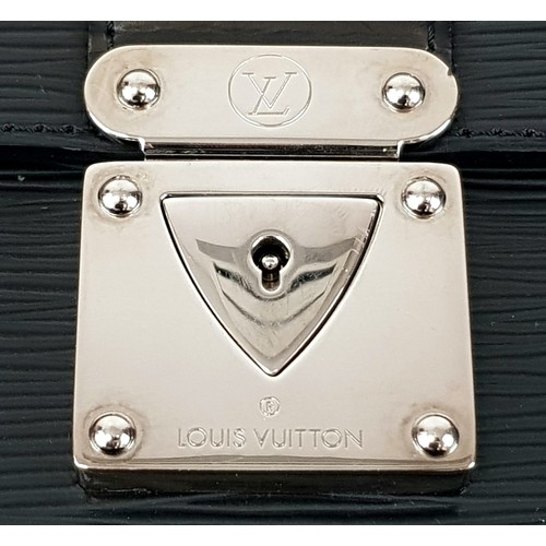 401 - A Louis Vuitton Black Document Briefcase. Zip pocket and folder pocket interior. In very good condit... 