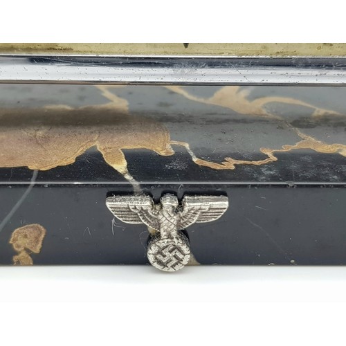 406 - 3rd Reich Period Art Deco Clock with NSDAP Eagle Not Working.