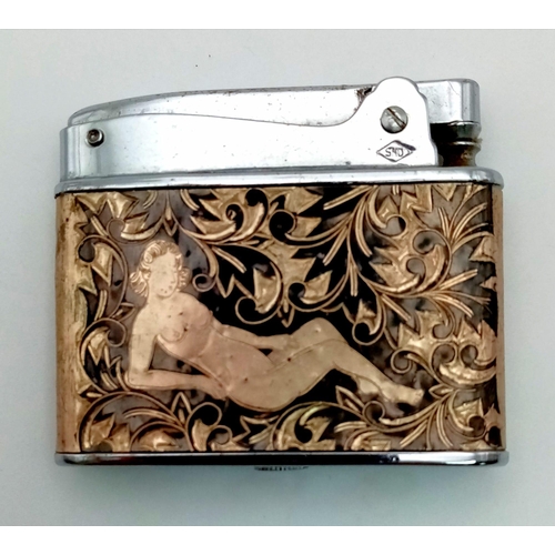 139 - A Vintage Omega Super-Lighter with Lady Decoration. A/F.