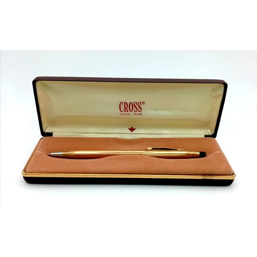 480 - A Vintage Cross 10K Gold Plated (1/20) Ballpoint Pen. Comes in original case.