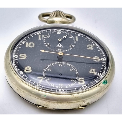 101 - A Very Rare Minerva 1940s WW2 German Nazi Kriegsmarine Chronograph Pocket Watch. These wartime timep... 