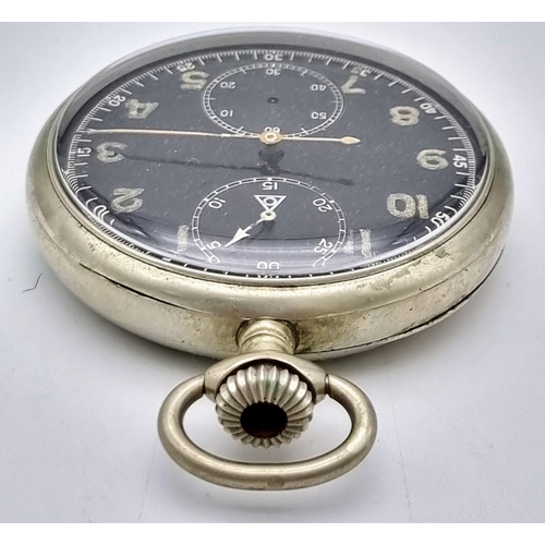 101 - A Very Rare Minerva 1940s WW2 German Nazi Kriegsmarine Chronograph Pocket Watch. These wartime timep... 