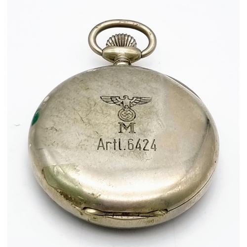 101 - A Very Rare Minerva 1940s WW2 German Nazi Kriegsmarine Chronograph Pocket Watch. These wartime timep... 