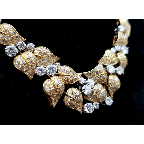 114 - A SHOW STOPPING 18K GOLD AND DIAMOND NECKLACE WITH OVER 8ct OF TOP QUALITY DIAMONDS AND HAND MADE BY... 