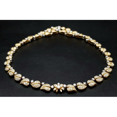 114 - A SHOW STOPPING 18K GOLD AND DIAMOND NECKLACE WITH OVER 8ct OF TOP QUALITY DIAMONDS AND HAND MADE BY... 