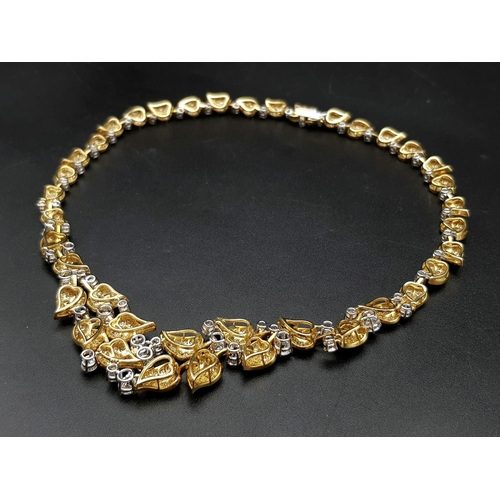 114 - A SHOW STOPPING 18K GOLD AND DIAMOND NECKLACE WITH OVER 8ct OF TOP QUALITY DIAMONDS AND HAND MADE BY... 