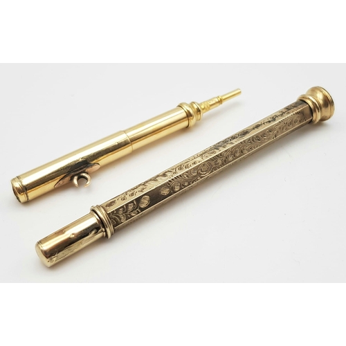 193 - A 9K Yellow Gold Victorian Bloodstone Fountain Pen with a 9K Yellow Gold Edwardian S. Morden and Co ... 