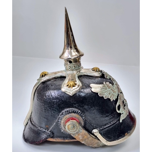 132 - WW1 Imperial German Restored 1845 Model Bayen Dragoner Regiment No.20 Officers Pickelhaube.