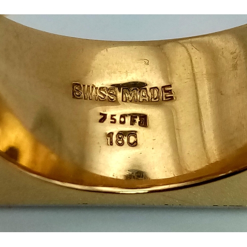 135 - A Swiss 18K Two-Colour Gold Signet Ring. Size U. 18.62g total weight.