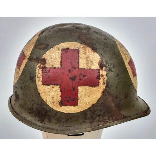 187 - WW2 US Swivel Bale Medics Helmet with Westinghouse Liner.