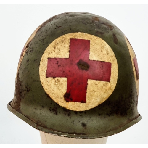 187 - WW2 US Swivel Bale Medics Helmet with Westinghouse Liner.