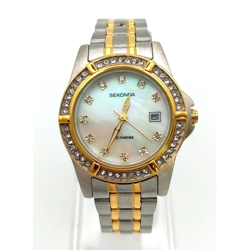 502 - Ladies Sekonda Twilight Pearl Stone Set Dress Watch with Mother of Pearl Dial Model 4174. Comes with... 