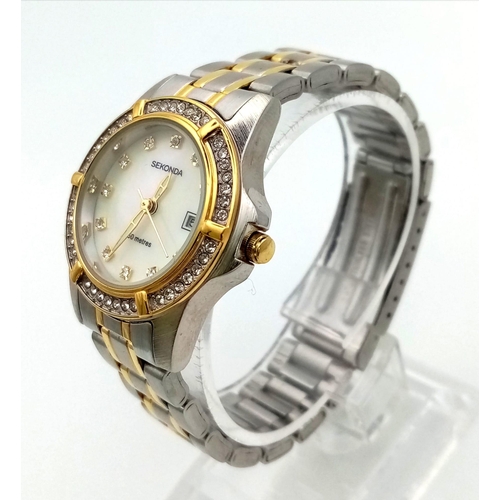 502 - Ladies Sekonda Twilight Pearl Stone Set Dress Watch with Mother of Pearl Dial Model 4174. Comes with... 