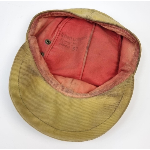 69 - WW2 German Africa Corps M41 Cap Worn by a Captured P.O.W. with Eagle Removed.