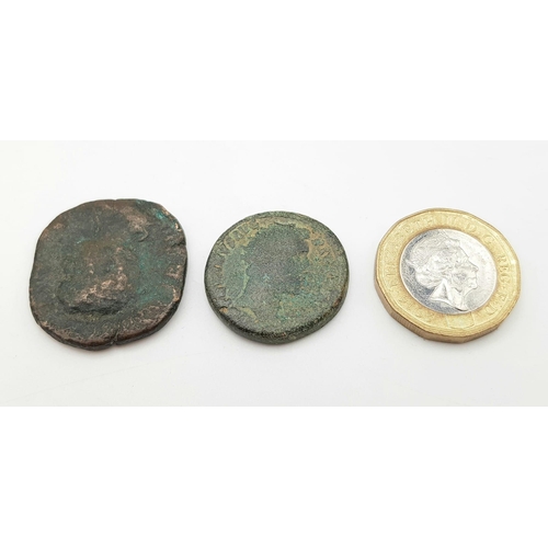 479 - Set of 2 Very Heavy Roman Coins. AD 100-300.