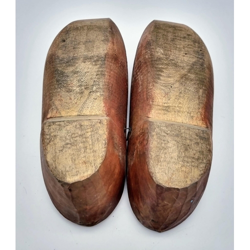 503 - WW2 German Pair of Dutch Souvenir Clogs Dedicated to the Invasion of Holland by the Brandenburg Spec... 