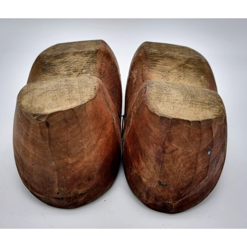 503 - WW2 German Pair of Dutch Souvenir Clogs Dedicated to the Invasion of Holland by the Brandenburg Spec... 