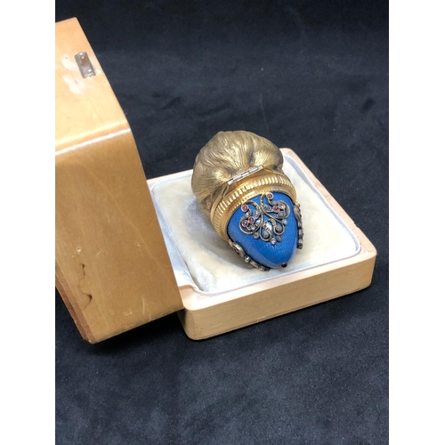 16 - Stunning Russian unusual silver gilt enamel gerbil /Hamster diamond lighter 

Weight 97.3 grams 
Len... 