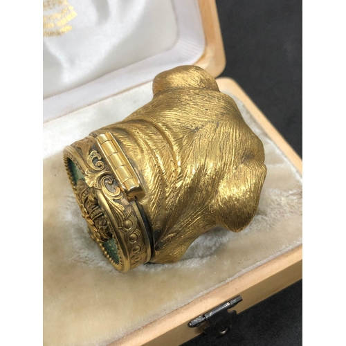 23 - A Russian silver gilt and enamel bulldog diamond large pill box 

Stunning condition 
Hallmarked go ... 