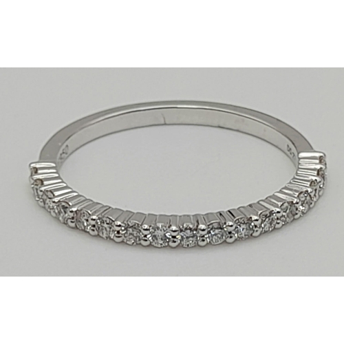 248 - PLATINUM DIAMOND HALF ETERNITY RING, APPROX 0.27CT DIAMOND, WEIGHT 1.8G SIZE J