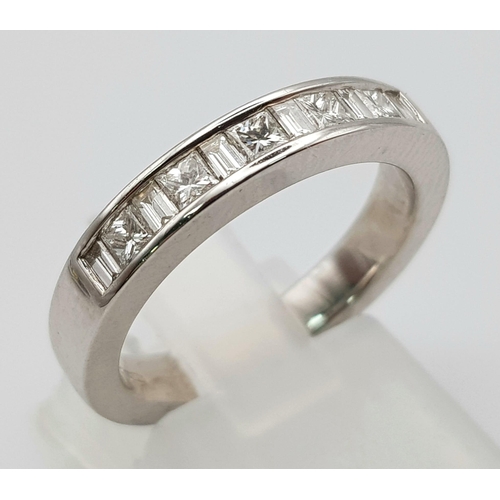 51 - An 18K White Gold Diamond Half-Eternity Ring. 0.5ct
Size M. 6g total weight. Ref: 119r