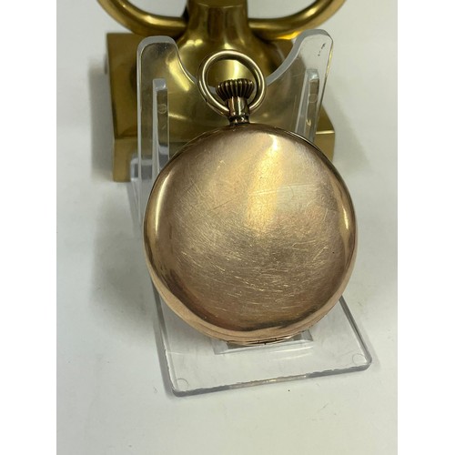 1 - Vintage gents 9ct gold pocket watch with Masonic dial & stand , working but sold with no guarantees