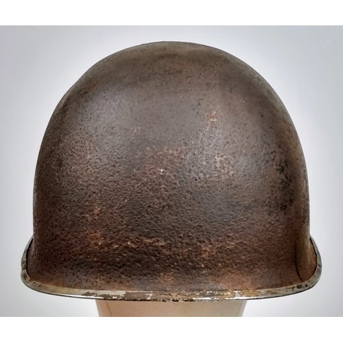 110 - WW2 US Fixed Bale 3rd Infantry Helmet Found in a Cellar Augsburg Germany.