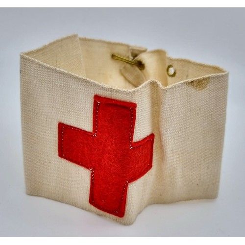 244 - WW2 German Medics Armband Stamped with “Kriegslazerette” (Battlefield Hospital).