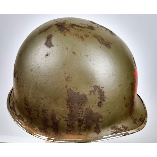 76 - WW2 U.S 28th Infantry Division Swivel Bale Front Seam Helmet.