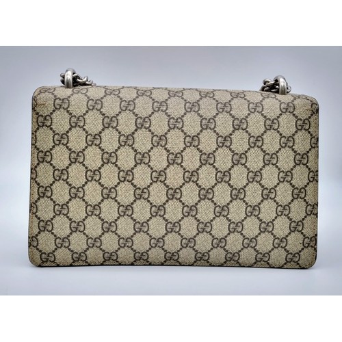 17 - A Gucci Dionysus Canvas Mini Shoulder Bag. Double Tiger-Head Clasp. Monogram canvas with palladium t... 