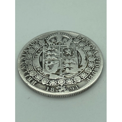 28 - 2 x Victorian SILVER HALF CROWNS. Consecutive years 1891 and 1892. Very fine/extra fine condition.