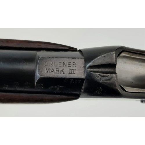 128 - A Rare Original Greener Mark III 1920s Police Shotgun. Takes a 14 bore brass shotgun cartridge that ... 