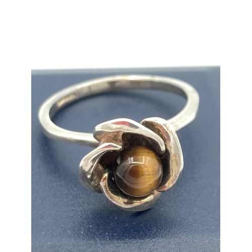 476 - 5 x Quality SILVER RINGS to include Tigers eye, Black onyx ,Marcasite,Opal etc. All rings individual... 