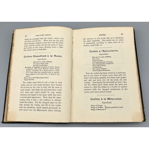 342 - An 1912 book HIGH-CLASS COOKERY RECIPES by Mrs Charles Clark. Printed by The Principal of the Nation... 