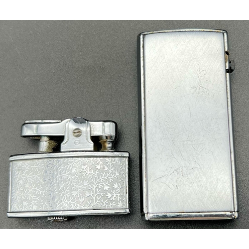 1182 - Two Vintage Ronson Lighters Including a Veraflame with Leather Case. As found.