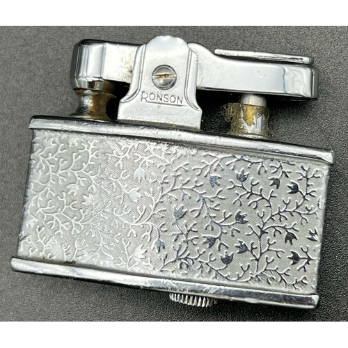 1182 - Two Vintage Ronson Lighters Including a Veraflame with Leather Case. As found.