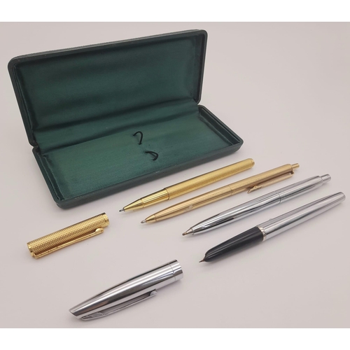 1197 - Two Gilded and Two Silver Tone Vintage Pens. A/F