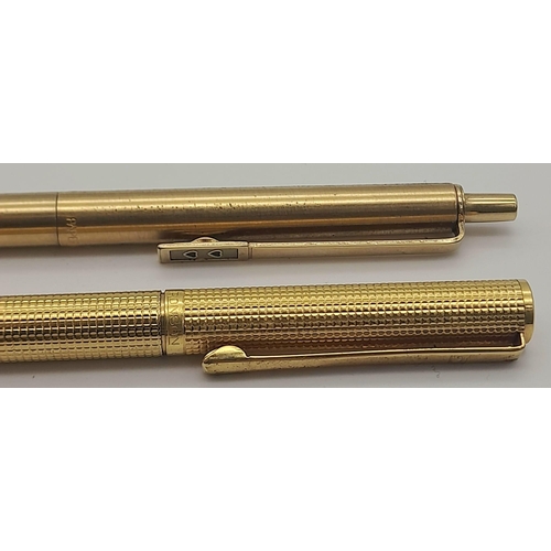 1197 - Two Gilded and Two Silver Tone Vintage Pens. A/F