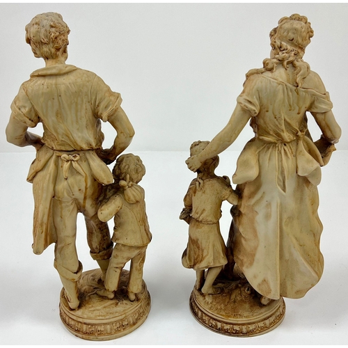 587 - Two Vintage Italian Ivorene Statues. 49cm.