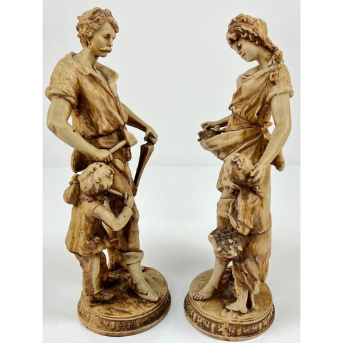 587 - Two Vintage Italian Ivorene Statues. 49cm.